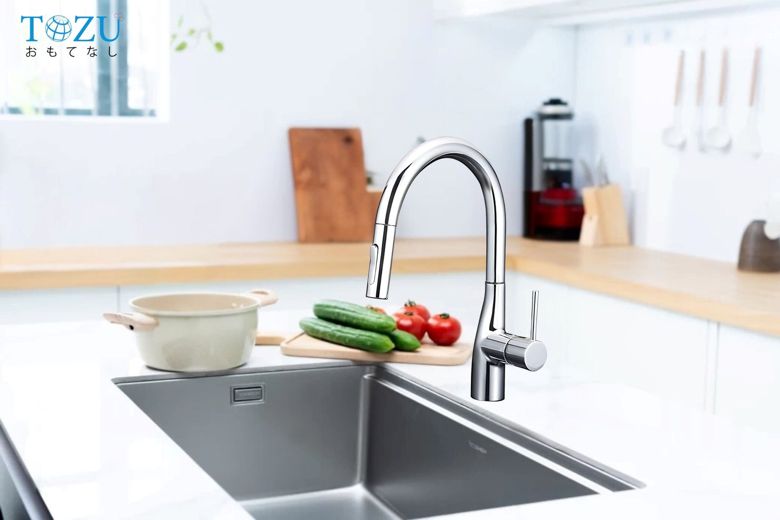 VÒI RỬA BÁT TOZU SWANO SLUX CHROME-H