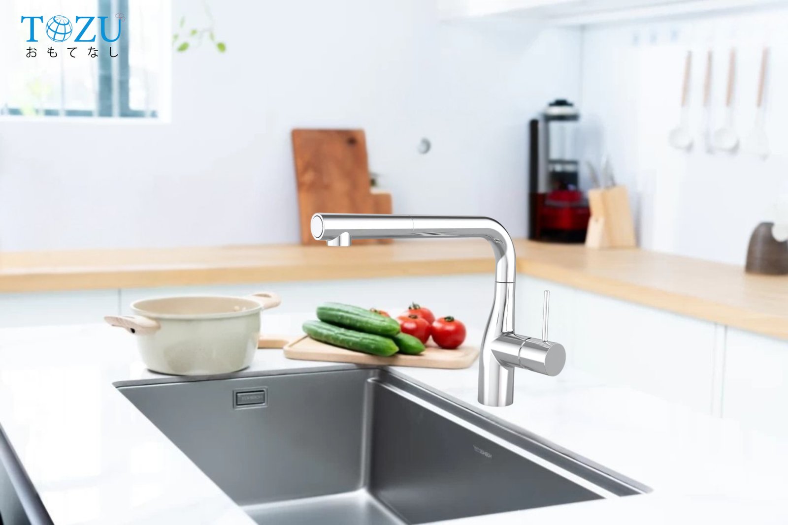 VÒI RỬA BÁT TOZU SWANO SLUX CHROME-S CAO CẤP